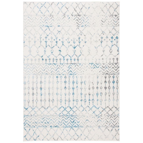 Safavieh 3 x 5 ft. Tulum Power Loomed Rectangle Area Rug Ivory & Turquoise TUL270B-3 - main